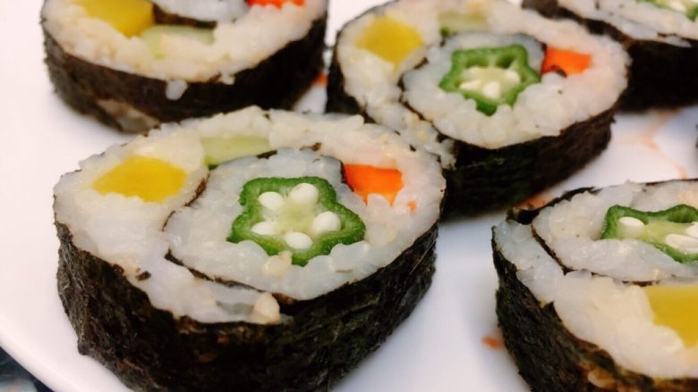 酱香味秋葵寿司纯素版