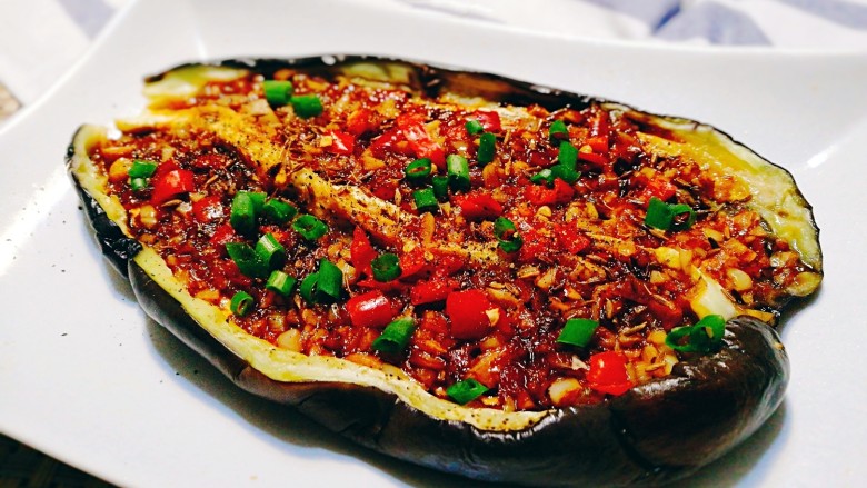 微波炉美食香烤茄子