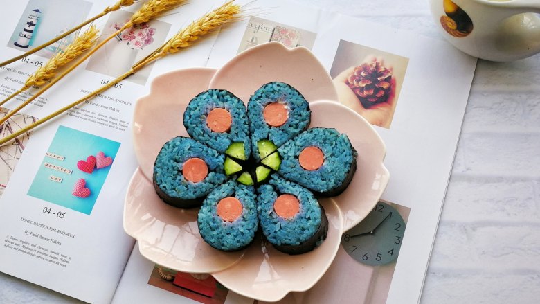 花朵寿司蓝色系