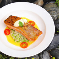 香煎帝王鲑配味曾