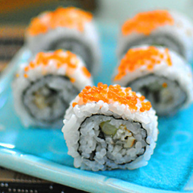 红蟹籽鳗鱼寿司里卷