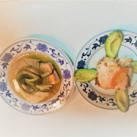 创新菜三文鱼双拼