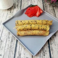 黑芝麻蛋卷十分钟搞定早餐