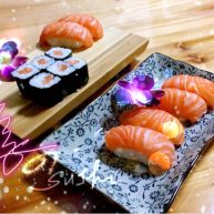 家庭寿司——三文鱼手握和细卷