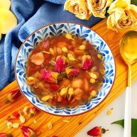 养生养颜之仙女羹红豆莲子茉莉玫瑰花羹