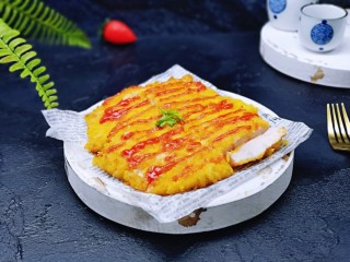 14、香酥黄金大鸡排~少油版,切开了呦~少油版炸鸡!外酥里嫩!美味至极!