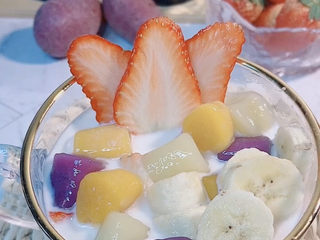 17、芋圆水果捞,稍微装饰一点，心情美美哒。