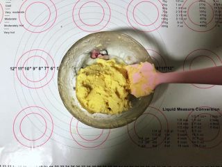 4、红豆沙小小酥,4、搅拌均匀。