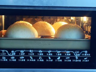 9、猪排汉堡包,放入预热好的烤箱，上下火160度，中层烤20分钟，烤至表面上色均匀即可