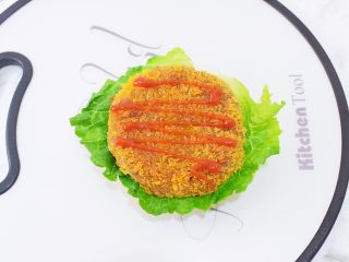 28、猪排汉堡包,挤上番茄酱