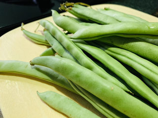 7、四季豆烧排骨,洗净；