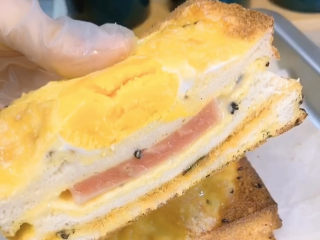 15、芝士火腿三明治,完美的分层