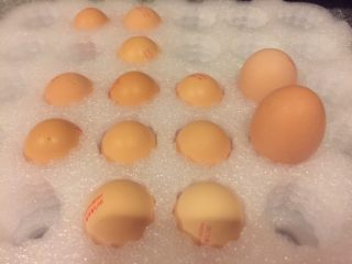 2、辣椒香葱午餐肉鸡蛋卷饼,鸡蛋准备好。