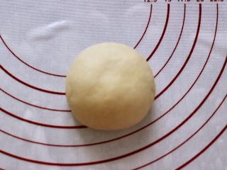 12、椰蓉奶香面包圈,收口收紧捏实向下，轻轻压扁。