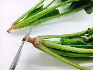 2、 #咸味# 蔬菜蛋炒饭,用剪子剪去根部的头，约1mm。