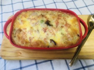 13、芝士培根焗饭,是单身狗必备的快手午餐！