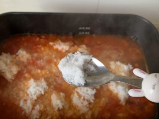 9、番茄浓汤烩饭,一点糖调味