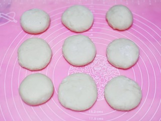 13、韭菜猪肉鸡蛋包子,发酵两次的面团加适量小苏打水，揉5分钟，搓成长条，切成大小均等的剂子。