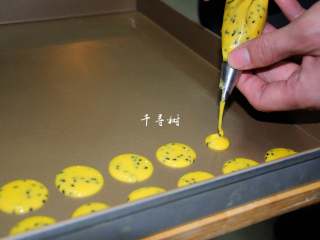 9、黑芝麻鸡蛋瓦片饼干 根本停不下来的宝宝零食,装好蛋糊后就开始挤，确切的说根本不用挤，蛋糊自己往外流，流到你希望的大小后提起来，继续下一个就行了。需要注意的是一定要给每个饼干之间预留足够的距离，不然蛋糊展开后会连城一片的。另外就是要用不沾烤盘或使用不沾油布，垫油纸理论上也可行，但是没具体试过。