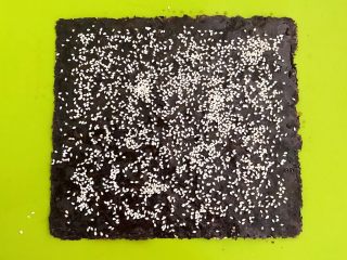 18、宝宝健康食谱  美味小零食夹心海苔,再均匀的撒上一层熟白芝麻