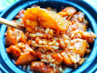 17、糖醋茄子拌饭,拌匀开吃！