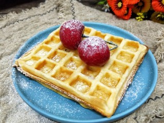 12、华夫饼,配上水果，撒上糖粉，美美的下午茶就是可以开动啦