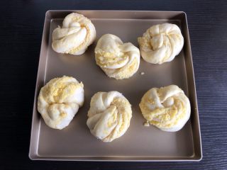 14、椰蓉餐包,发酵至两倍大，表面刷一层薄蛋液，烤箱预热175度，中层，上下火烤20分钟即可