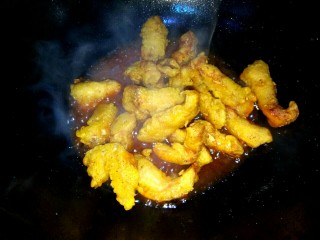 14、#猪里脊# 糖醋里脊,放入炸好的里脊肉