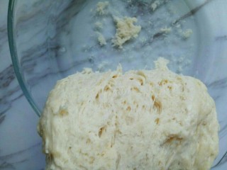 3、独家秘方披萨,发酵好的面团，全部是蜂窝眼。(或者用手指按一下，不回缩即为发酵完成)