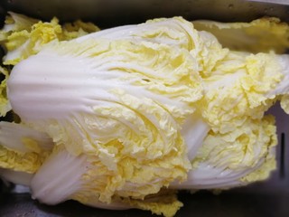 3、白菜炖豆腐,捞出控水。