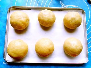 21、苏式梅干菜鲜肉月饼,如此反复把剩下的材料一一做好,放入烤盘中。