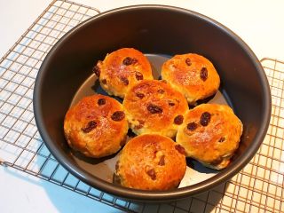 19、超软的葡萄干小餐包,面包出炉了