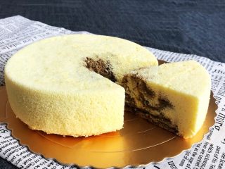 32、茶香戚风蛋糕,香甜松软的茶香戚风蛋糕，里面有漂亮的花纹，组织细腻松软，还有淡淡的茶香味道，入口即溶，非常完美~