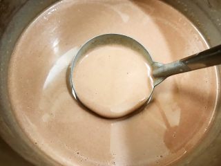 6、奥利奥可可毛巾卷,取出静置好的面糊重新搅拌均匀