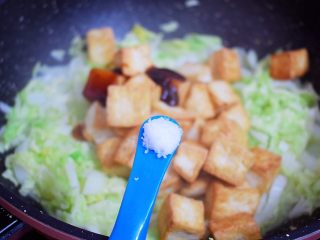 11、白菜豆腐,加入盐