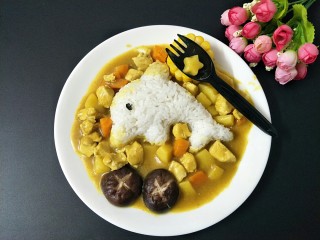 8、咖喱鸡肉便当+小熊便当,成品图~