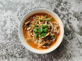 16、雪菜肉丝面,雪菜肉丝面完成。