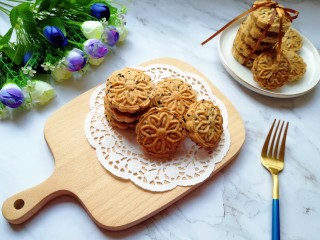 15、芝麻核桃酥,太有食欲了。