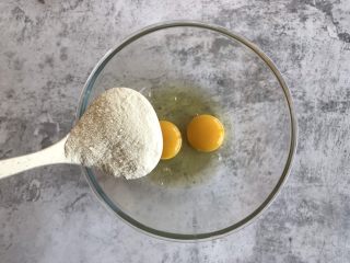 2、酸奶松饼,加入一大勺面粉