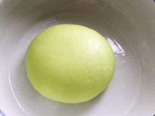 3、芹菜肉馅饺子,菠菜叶洗净后切成小块放入料理机里、加少许盐榨汁过滤后和面、我的菜谱里其它的饺子菜谱都有渣汁做法、今天就不展示了、和好的面团醒发半小时哟……