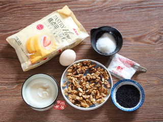 1、芝麻核桃酥,备好食材；