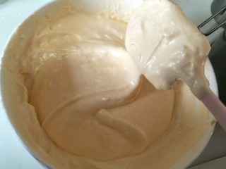 12、解决不消泡不塌腰完美de海绵蛋糕,用刮刀轻柔的拌均匀。等看不到干粉了就可以了。