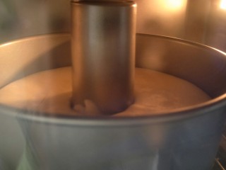 17、解决不消泡不塌腰完美de海绵蛋糕,放入预热好的烤箱，160°烤33到35分钟。