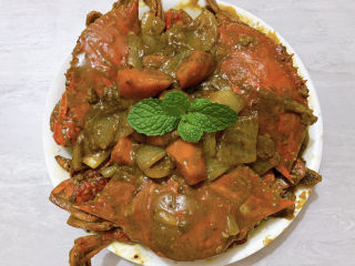 19、咖喱梭子蟹,酱糊糊的咖喱梭子蟹完成~