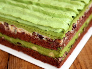 21、红豆抹茶巧克力慕斯,成品图。