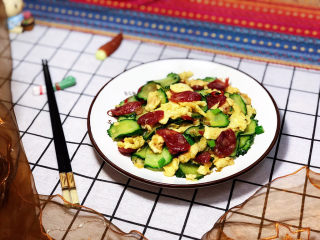 18、香肠炒蛋,成品