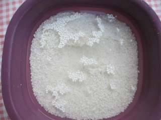 1、五花肉棕,糯米用水浸泡一夜