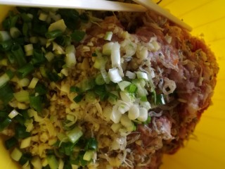 5、浪漫红粉蒸饺,加入蛋清，葱蒜姜末