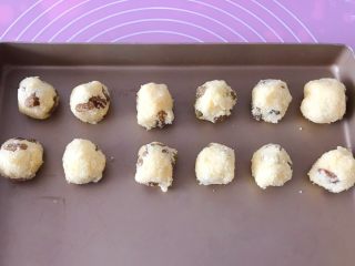 9、猪猪椰蓉小面包,平均分成12等分，搓圆备用。