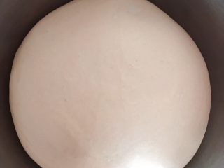 10、猪猪椰蓉小面包,这时候面团也发酵好了，发酵好的面团有原来2个大小。